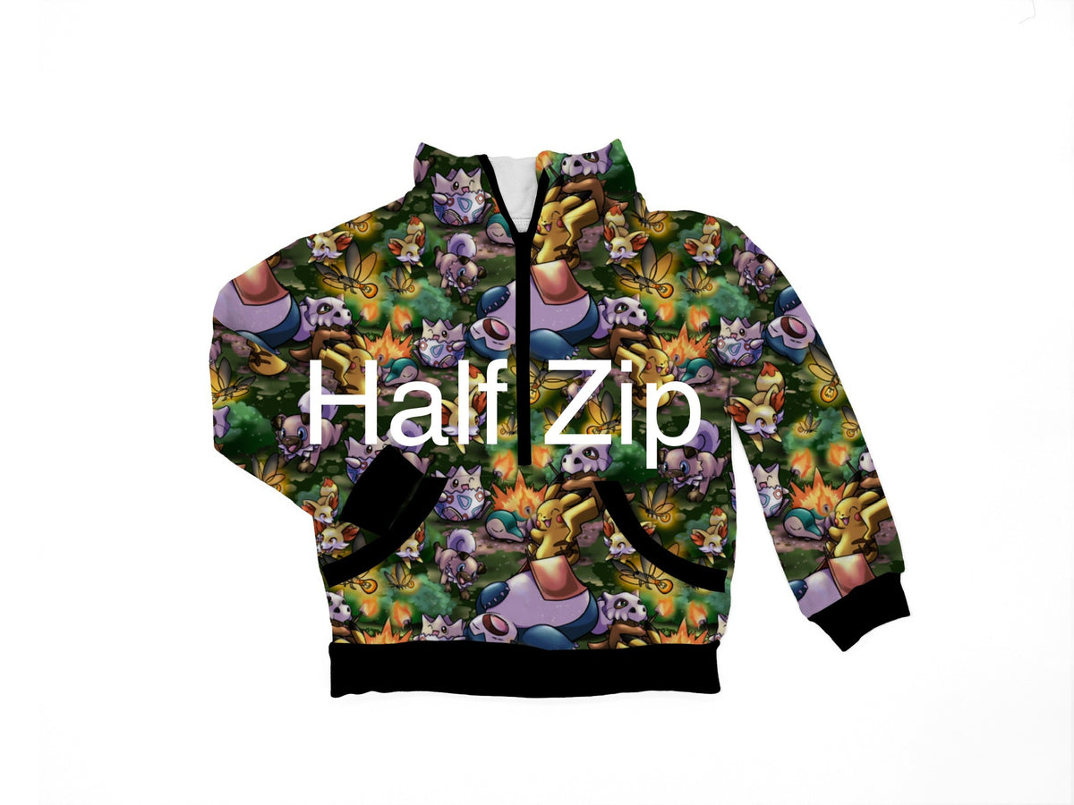 RTS PLAY Kids Half Zip: Camping Pocket Pals