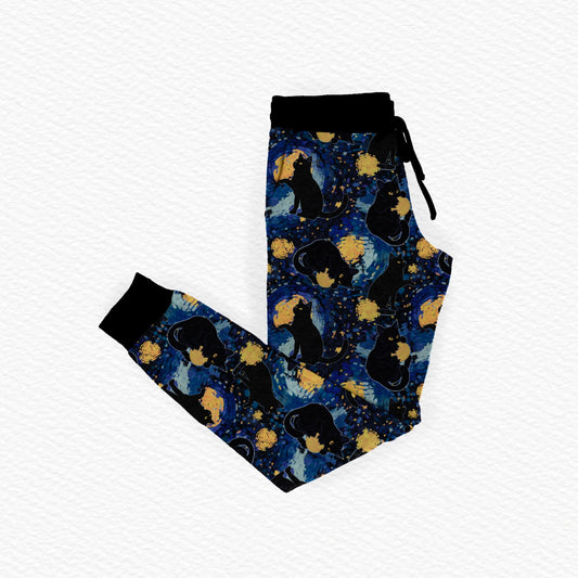 Adult joggers: Starry Cat *SHIPS APRIL*