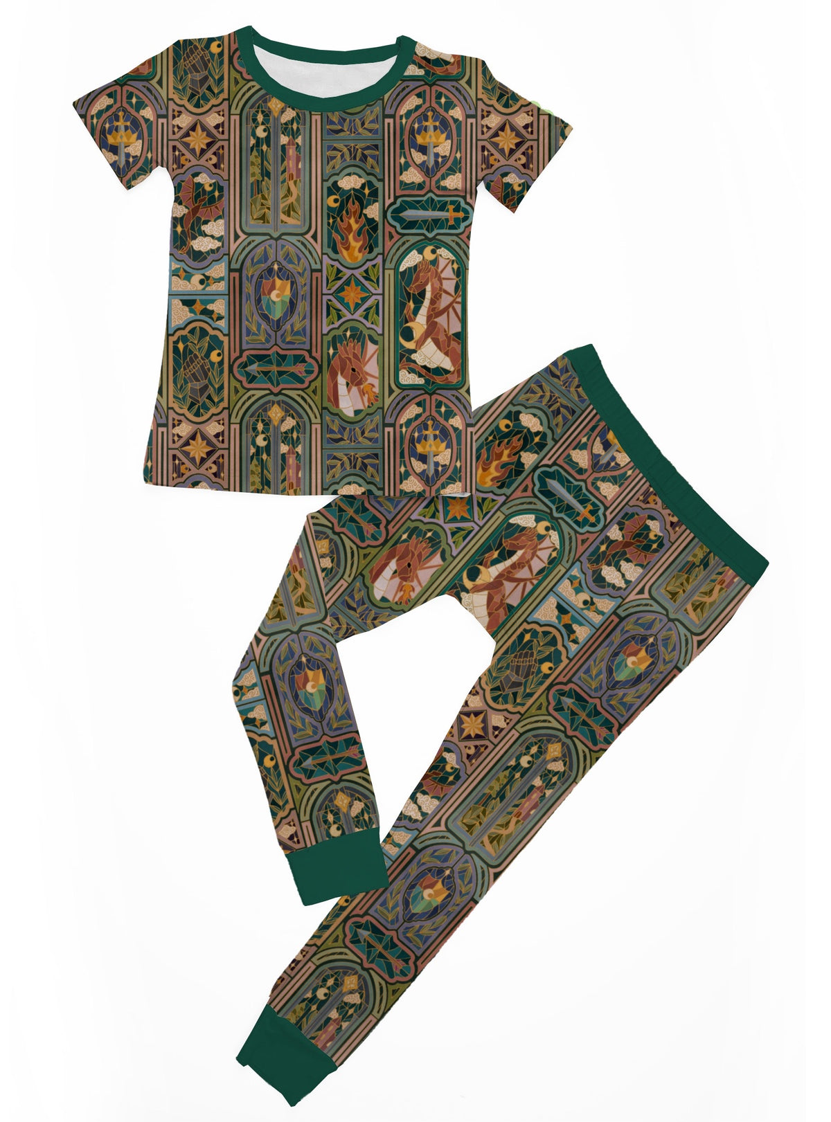 Short Sleeve / Pants: Stained Glass Dragon *SHIPS MARCH*