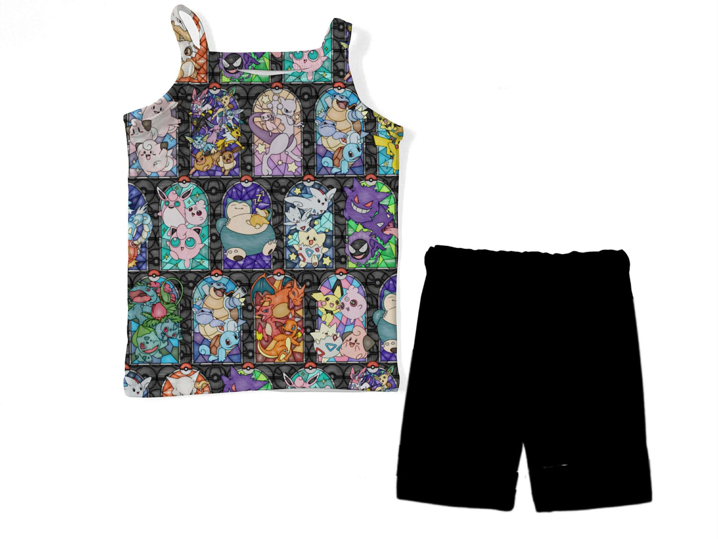 RTS  PLAY Cami Tank / Biker shorts: Stained Glass Master