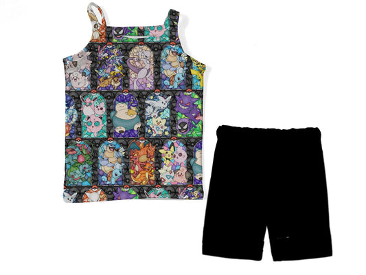 RTS  PLAY Cami Tank / Biker shorts: Stained Glass Master