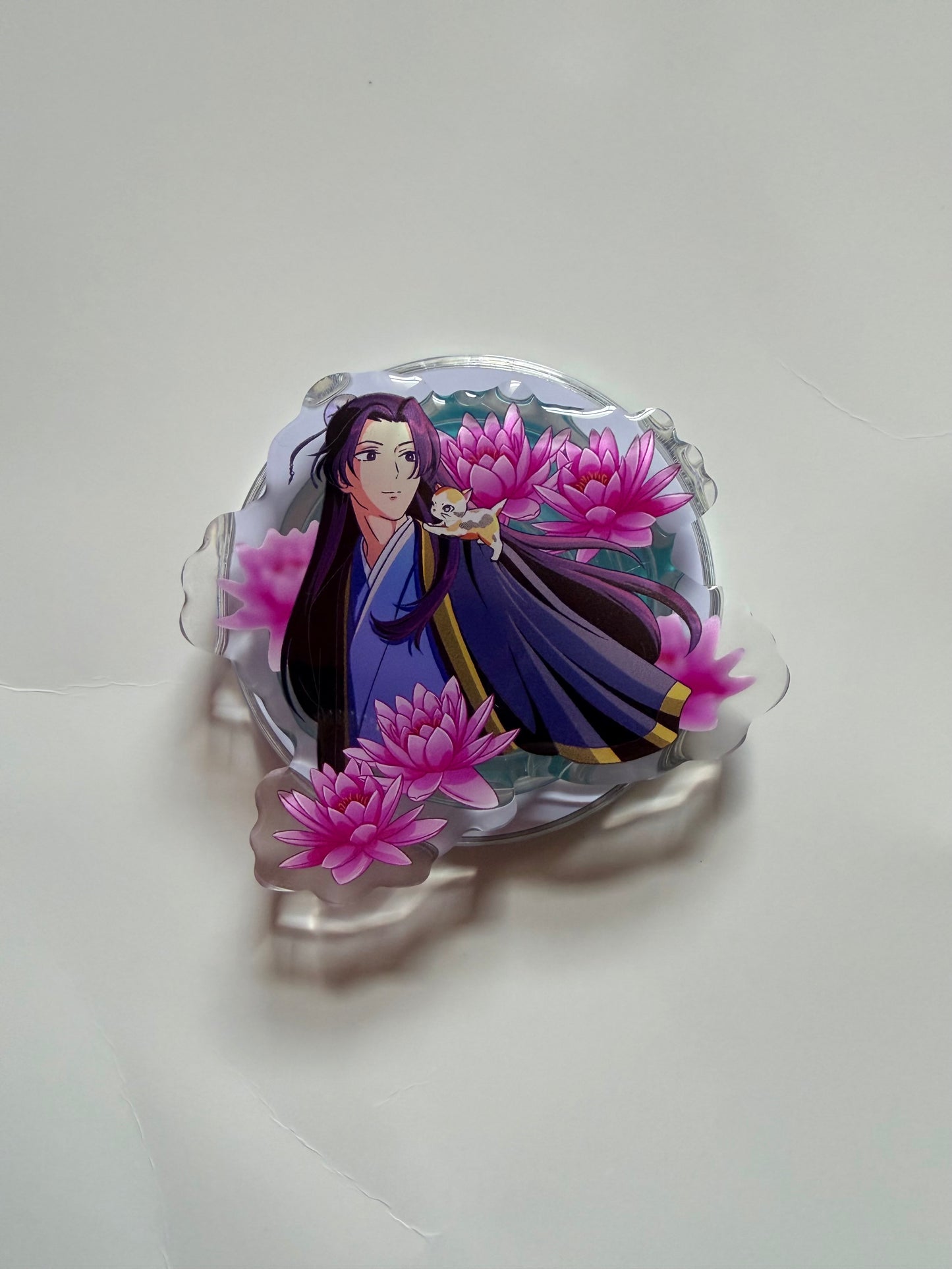 RTS Phone Grip: Purple Hair Anime Man