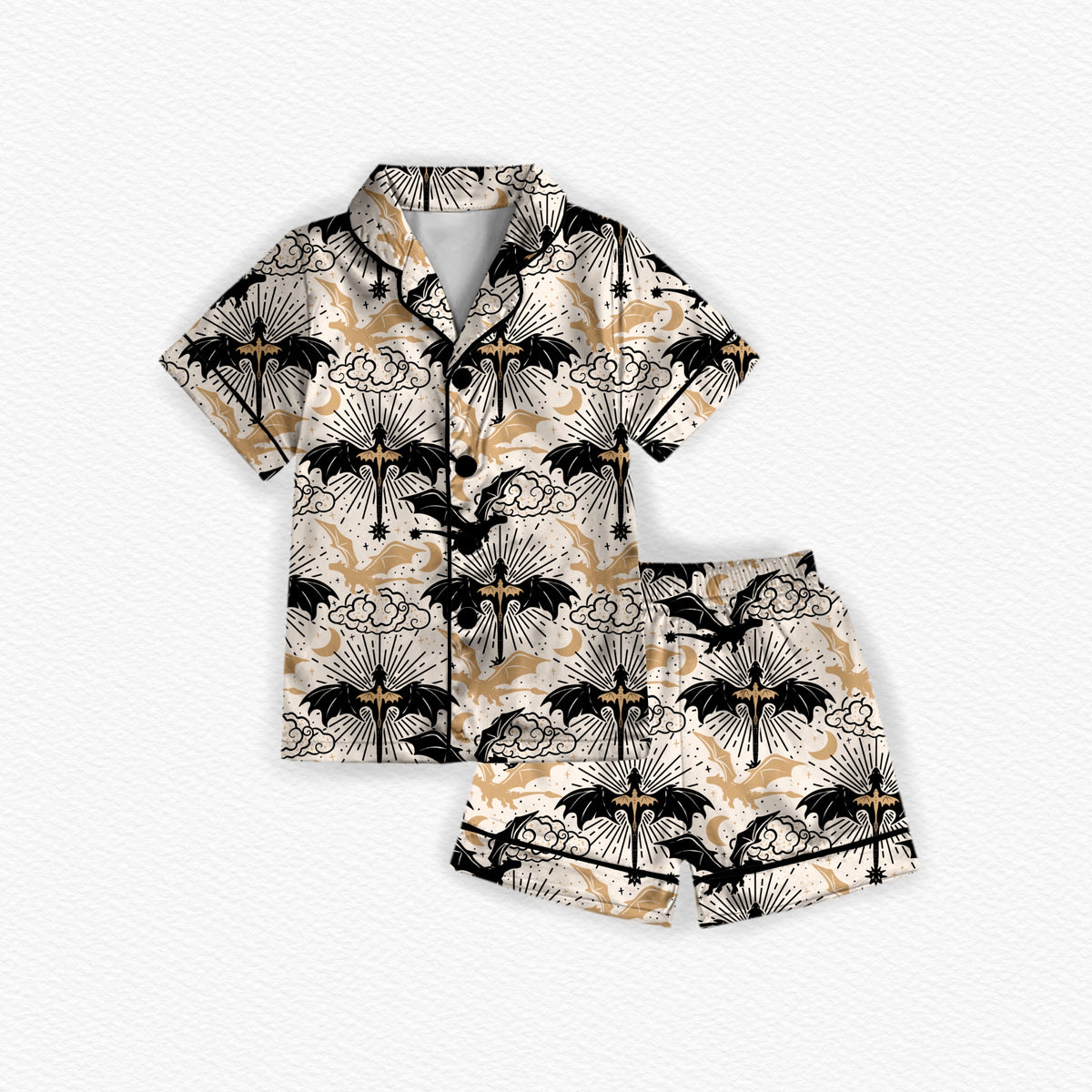 Adult Button Up Lounge Sets: Dragon Kind *SHIPS APRIL*