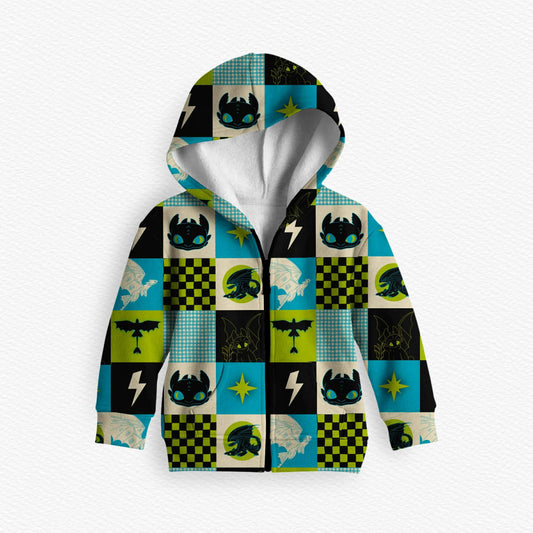 RTS PLAY Kids Full Zip Jacket: Dragon Quilt