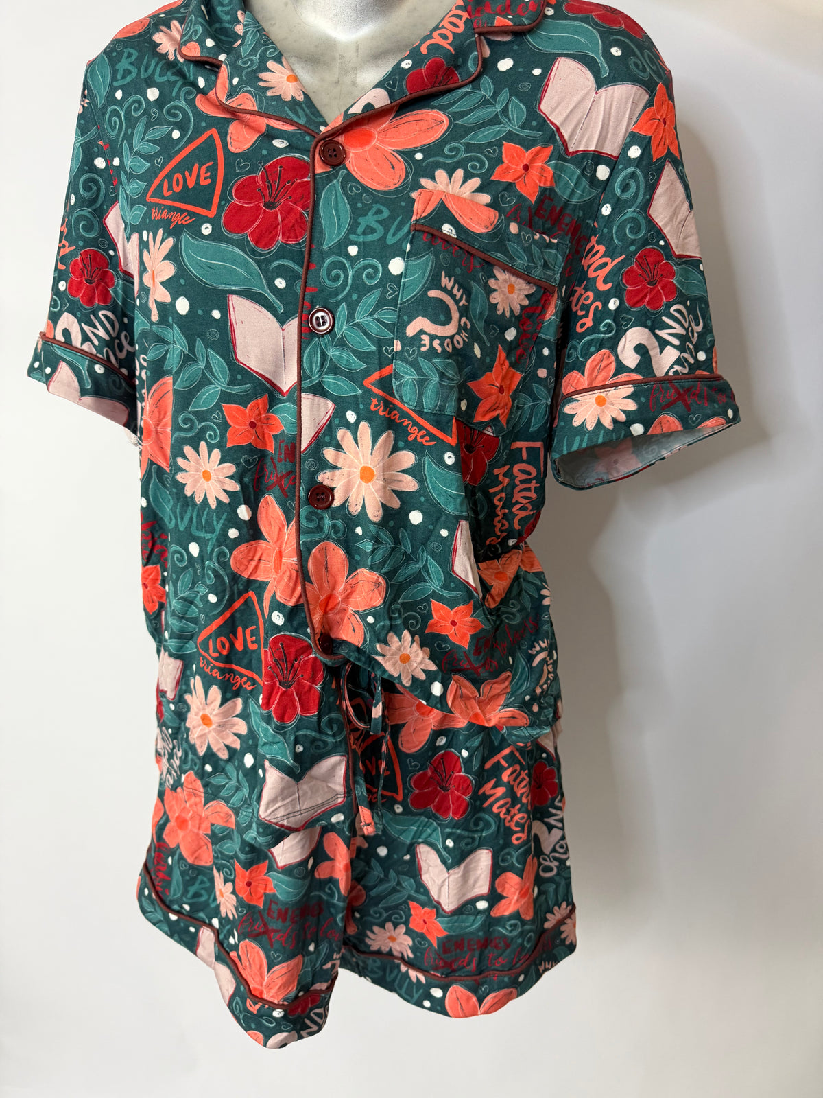 RTS Adult Button Up Lounge Sets: Floral Tropes
