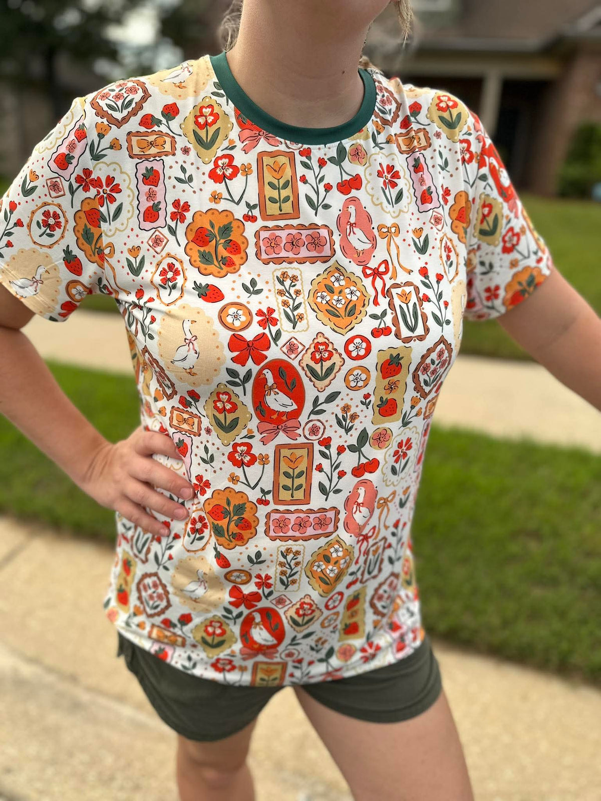 RTS Adult shirt: Silly Strawberry Geese