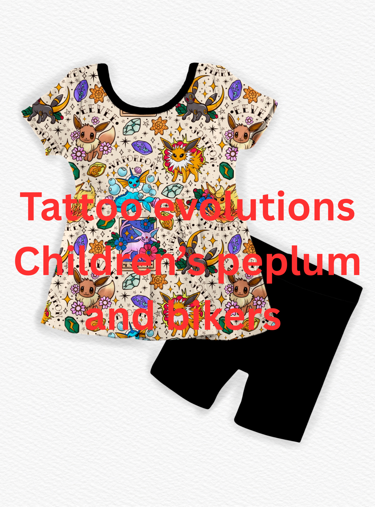 RTS PLAY Short sleeve peplum / bikers: Tattoo Evolution