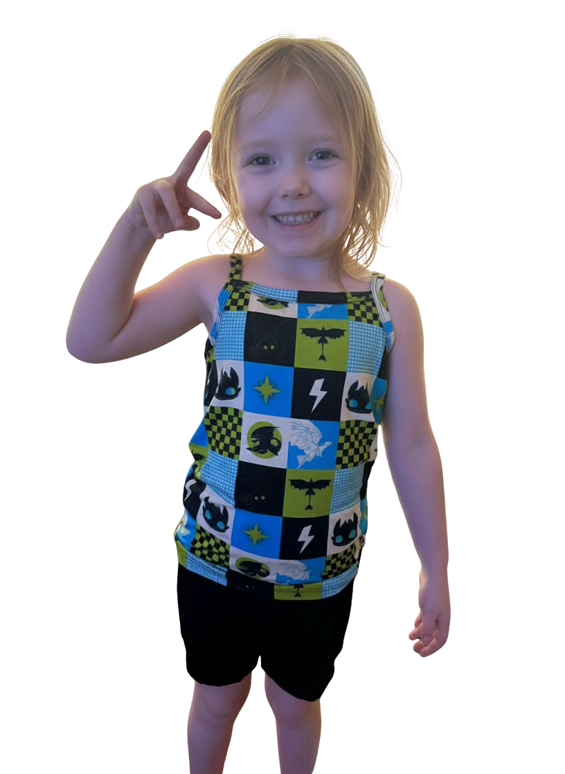 RTS PLAY Cami Tank / Biker shorts: Dragon Quilt