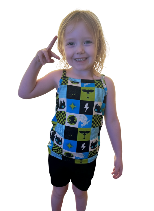 RTS PLAY Cami Tank / Biker shorts: Dragon Quilt